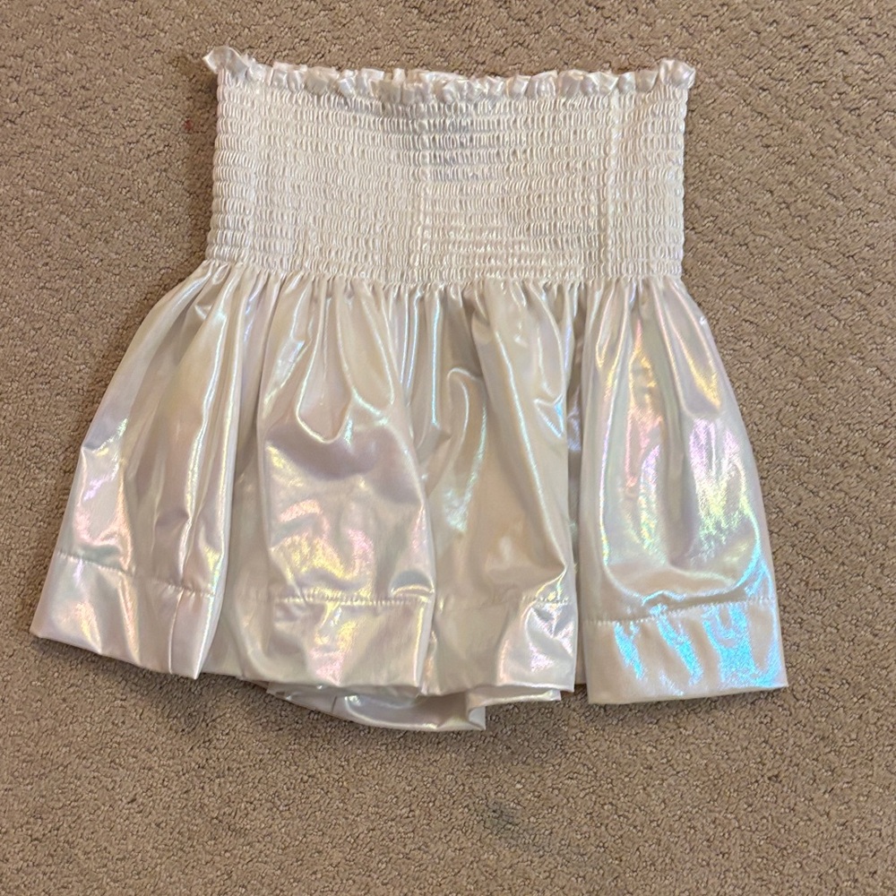 Iridescent White Mini Skort